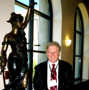 Daniel Yamshon at the University of Texas Law School judging the National Arbitration Competition.